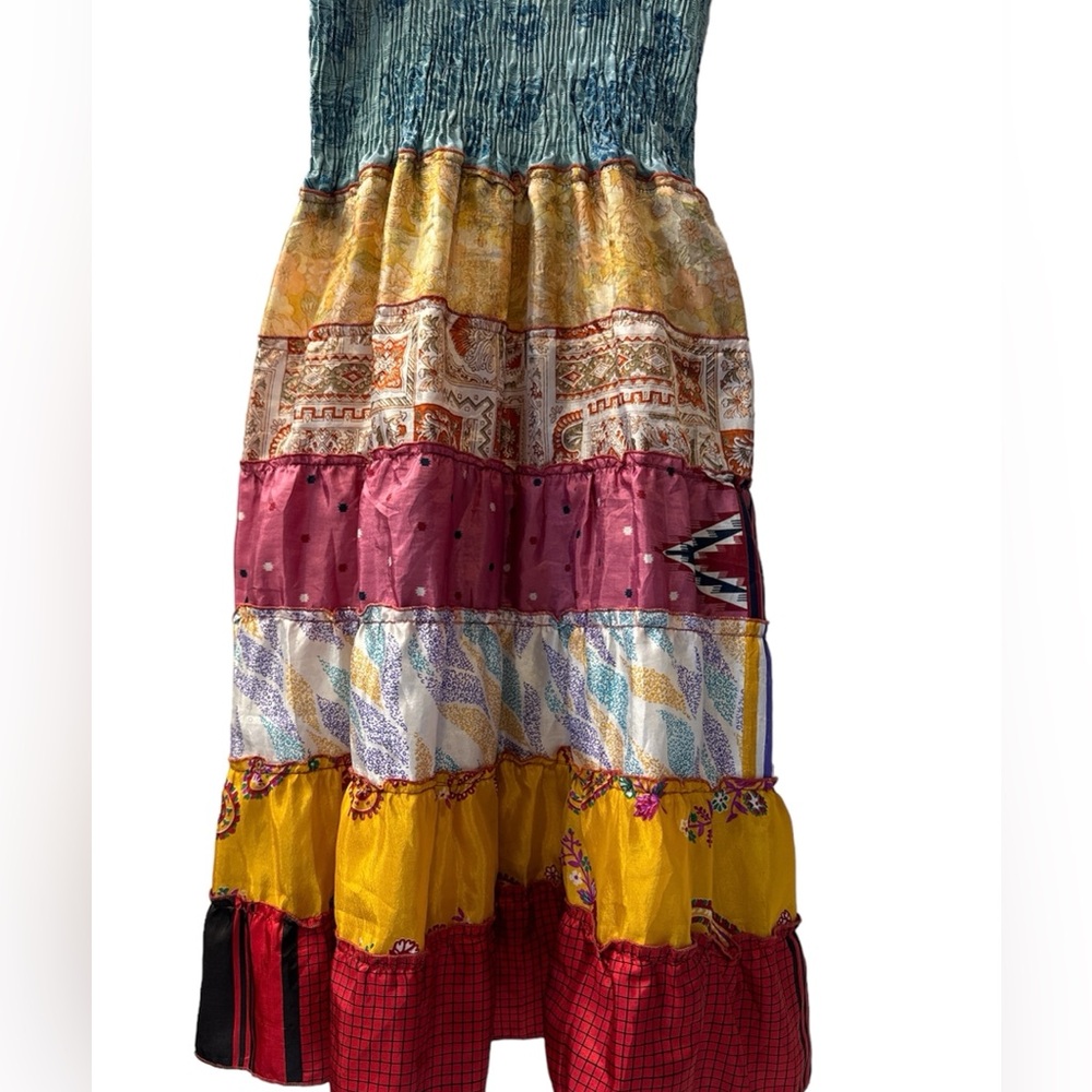 India Boutique Bohemian Pattern Tiered Dress - Picture 4 of 6